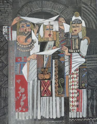 Impressões e gravuras intitulada "Mariage albanais" por Sabajete Doda, Obras de arte originais, Gravação