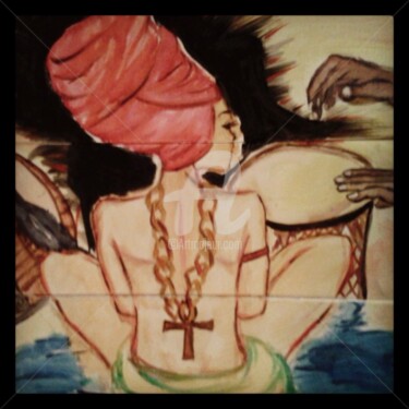 Peinture intitulée "afroQueen" par Sabb-Saab, Œuvre d'art originale
