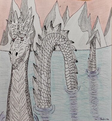Rysunek zatytułowany „Dragon ness” autorstwa Sabin'Art, Oryginalna praca, Ołówek
