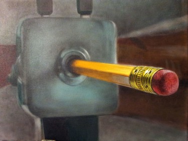 Painting titled "Sharpener with penc…" by Sabin Şi Cătălina Art, Original Artwork, Acrylic