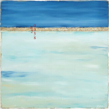 Painting titled "Ocean Glass" by Sabina D'Antonio, Original Artwork, Acrylic Mounted on Wood Stretcher frame