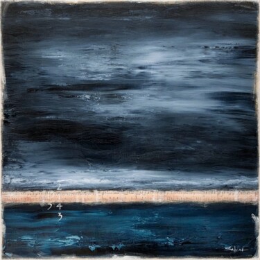 Painting titled "Midnight Seas" by Sabina D'Antonio, Original Artwork, Acrylic Mounted on Wood Stretcher frame