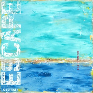Картина под названием "Soothing Seas" - Sabina D'Antonio, Подлинное произведение искусства, Акрил Установлен на Деревянная р…