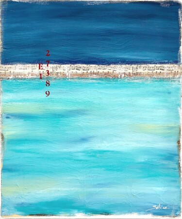 Painting titled "Bayside" by Sabina D'Antonio, Original Artwork, Acrylic Mounted on Wood Stretcher frame
