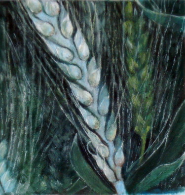 Malerei mit dem Titel "Wheat - One of the…" von Sabina Faynberg, Original-Kunstwerk, Acryl Auf Holzplatte montiert