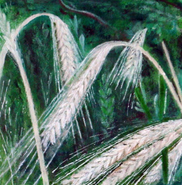 Картина под названием "Barley - One of The…" - Sabina Faynberg, Подлинное произведение искусства, Акрил Установлен на Деревя…