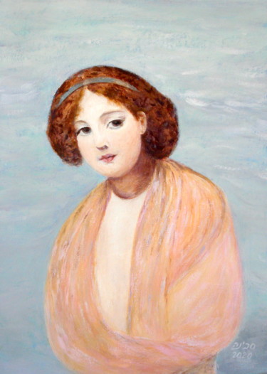 Malerei mit dem Titel "A Young Girl" von Sabina Faynberg, Original-Kunstwerk, Acryl