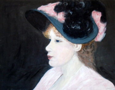 Pittura intitolato "Young Girl in a Pin…" da Sabina Faynberg, Opera d'arte originale, Acrilico