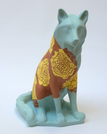雕塑 标题为“Loup - Roses” 由Sabina Pelc, 原创艺术品, 陶瓷