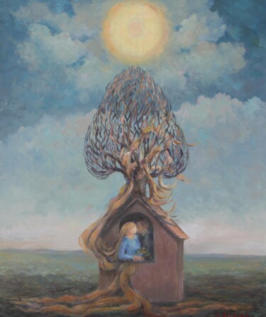 Malerei mit dem Titel "Zakochani olej plót…" von Sabina Salamon Konieczny, Original-Kunstwerk, Öl
