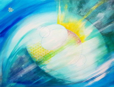 Painting titled "universal egg" by Sabina Kiss, Original Artwork, Acrylic