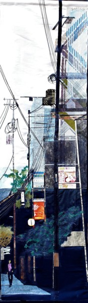 Collages intitulée "RUE DE TOKYO.jpg" par Sabine Christin, Œuvre d'art originale, Collages