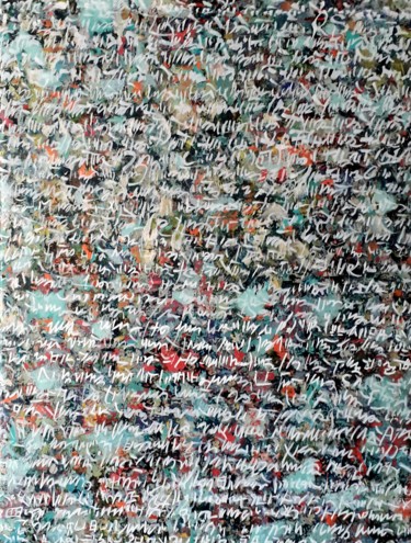 Painting titled "White words" by Sabine Deluze, Original Artwork, Acrylic