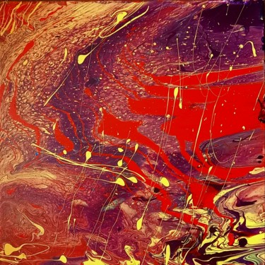Pittura intitolato "Volcano" da Sabine Deluze, Opera d'arte originale, Acrilico