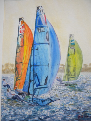 Painting titled "world-cup-series-to…" by Sabine Dumont De Lalande, Original Artwork, Watercolor
