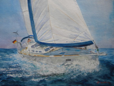 "Sail 1" başlıklı Tablo Sabine Dumont De Lalande tarafından, Orijinal sanat, Suluboya
