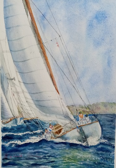Painting titled "Heading For Victory" by Sabine Dumont De Lalande, Original Artwork, Watercolor
