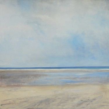 Painting titled "Le Verdon, plage" by Sabine Dutilh, Original Artwork, Oil