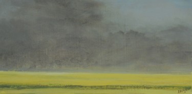 Peinture intitulée "champ de colza" par Sabine Dutilh, Œuvre d'art originale, Huile