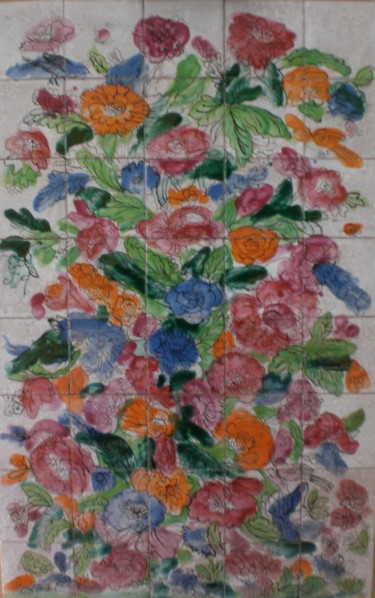 Artisanat intitulée "bouquetcoloré" par Sabine Dutilh, Œuvre d'art originale