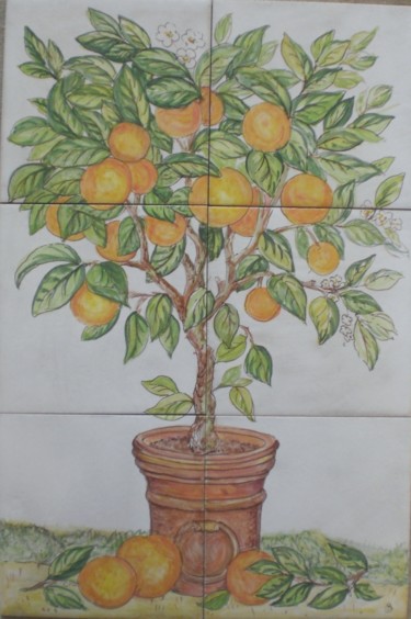 Artisanat intitulée "citronnier" par Sabine Dutilh, Œuvre d'art originale