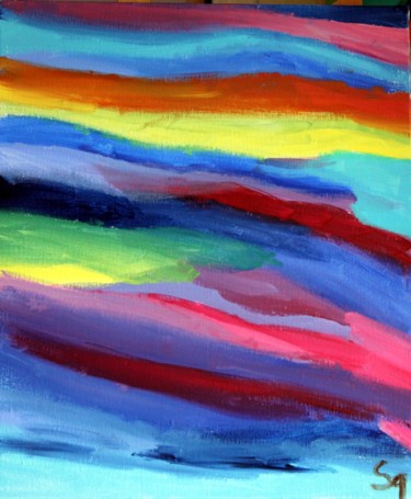 Painting titled "Nuages" by Sabine Gilles, Original Artwork, Acrylic