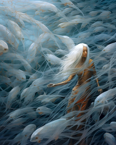 Digital Arts titled "Subconscious Sea" by Sabine Glardon, Original Artwork, AI generated image