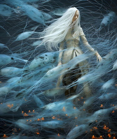 Arte digital titulada "Subconscious Sea III" por Sabine Glardon, Obra de arte original, Imagen generada por IA