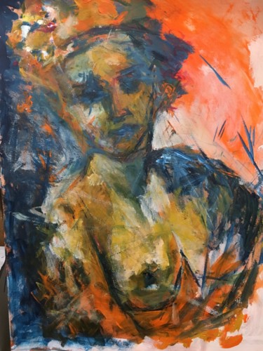 Painting titled "Femme" by Sabine Juery, Original Artwork, Acrylic