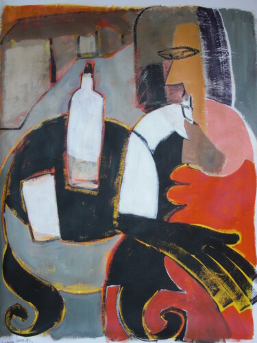 Peinture intitulée "boire-un-petit-coup…" par Sabine Maffre, Œuvre d'art originale