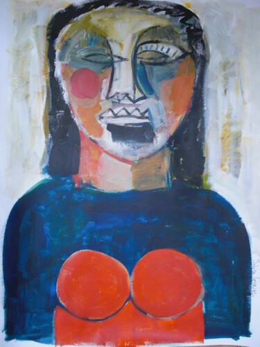 Peinture intitulée "portrait-d-une-inco…" par Sabine Maffre, Œuvre d'art originale