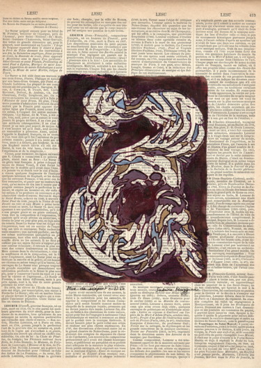 Printmaking titled "Mue de serpent oubl…" by Sabine Maggiani, Original Artwork, Monotype