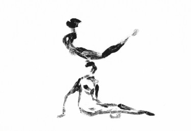 Gravures & estampes intitulée "Danseurs 1" par Sabine Maggiani, Œuvre d'art originale, Monotype