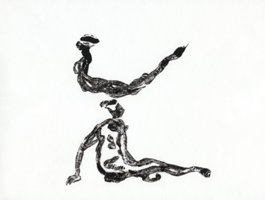 Druckgrafik mit dem Titel "Danseurs 2" von Sabine Maggiani, Original-Kunstwerk, Monotypie