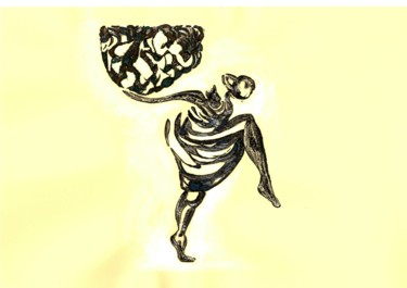 Incisioni, stampe intitolato "Danseuse Art déco 2" da Sabine Maggiani, Opera d'arte originale, Monotipo