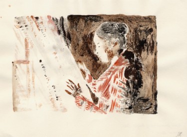 Gravures & estampes intitulée "Fanny" par Sabine Maggiani, Œuvre d'art originale, Monotype