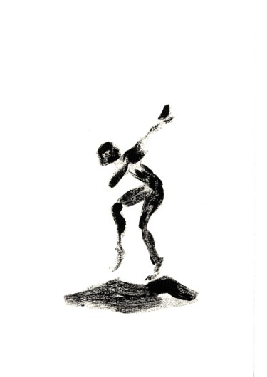 Gravures & estampes intitulée "Danse de l'augure 1" par Sabine Maggiani, Œuvre d'art originale, Monotype