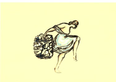 Estampas & grabados titulada "Danseuse Art déco 5" por Sabine Maggiani, Obra de arte original, Monotipia