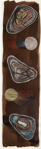 Gravures & estampes intitulée "Galets cosmiques" par Sabine Maggiani, Œuvre d'art originale, Monotype