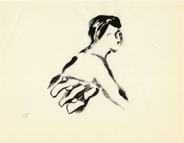Incisioni, stampe intitolato "Profil féminin 2" da Sabine Maggiani, Opera d'arte originale, Monotipo
