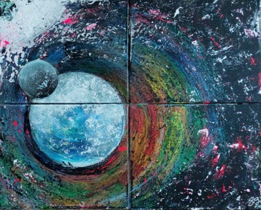 Peinture intitulée "Galaxyclone" par Sabine Raymond, Œuvre d'art originale, Acrylique