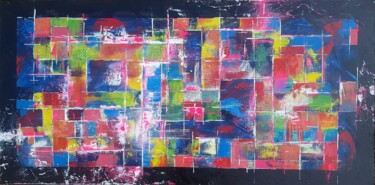 Malerei mit dem Titel "Space Kolorz" von Sabine Raymond, Original-Kunstwerk, Acryl