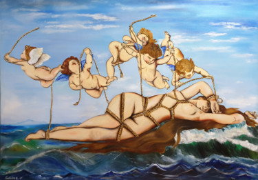 Malerei mit dem Titel "Le fantasme d'Alexa…" von Sabine Vandermouten (Sabine.V), Original-Kunstwerk, Öl Auf Keilrahmen aus H…