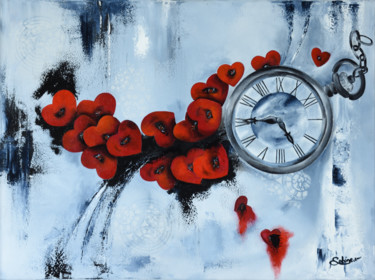 Painting titled "Le Temps de l'amour" by Sabine Vandermouten (Sabine.V), Original Artwork, Acrylic
