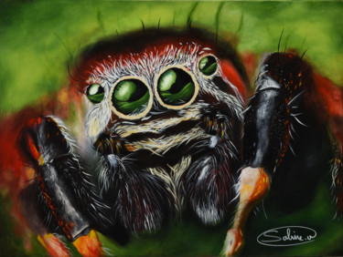 Malerei mit dem Titel "Arachné" von Sabine Vandermouten (Sabine.V), Original-Kunstwerk, Acryl