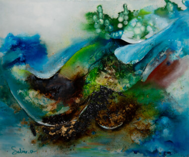 Painting titled "Qingdao" by Sabine Vandermouten (Sabine.V), Original Artwork, Ink