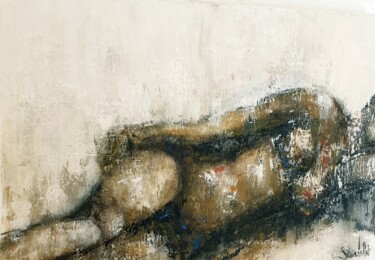 Peinture intitulée "Femme allongée" par Sabine Veillet, Œuvre d'art originale, Acrylique Monté sur Châssis en bois