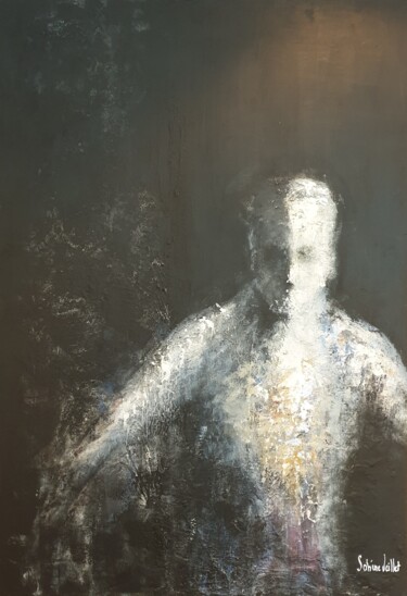Malarstwo zatytułowany „L'homme” autorstwa Sabine Veillet, Oryginalna praca, Akryl Zamontowany na Drewniana rama noszy
