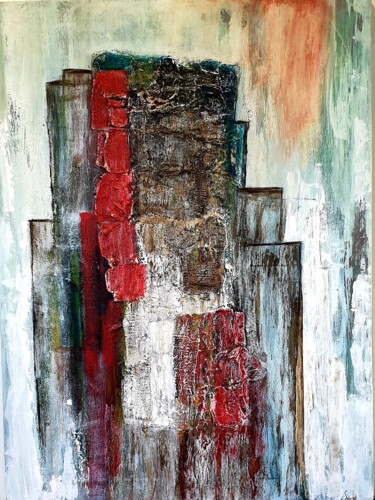 Картина под названием "Manhattan" - Sabine Veillet, Подлинное произведение искусства, Акрил Установлен на Деревянная рама дл…