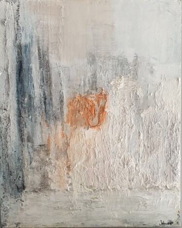 Pittura intitolato "Le carré orange" da Sabine Veillet, Opera d'arte originale, Acrilico Montato su Telaio per barella in le…